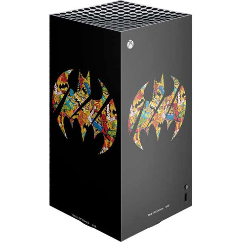 DC Comics Batman Silhouette Logo Vintage Pattern XBox Series X Digital Edition Console Skin